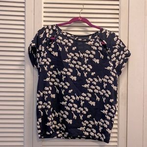 Safari animal cracker print top with cap sleeves